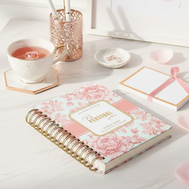 Light Marigolds | Weekly Spiral Planner | Custom Start Month |Peach