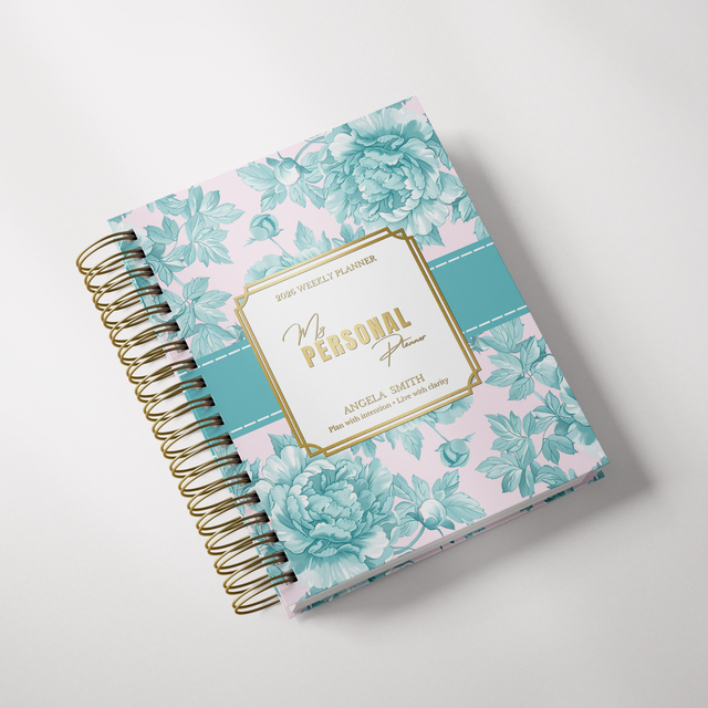 Light Marigolds | Weekly Spiral Planner | Custom Start Month |Teal