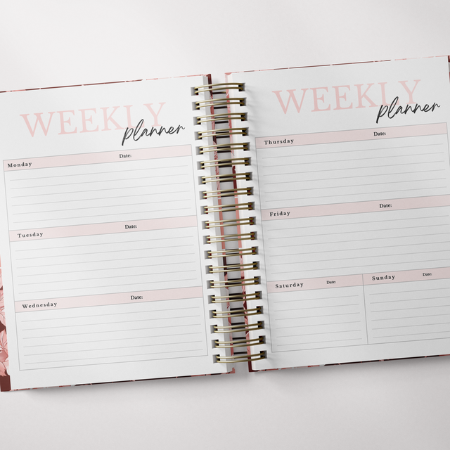 Dark Marigolds | Daily Spiral Planner | Custom Start Month | Peach