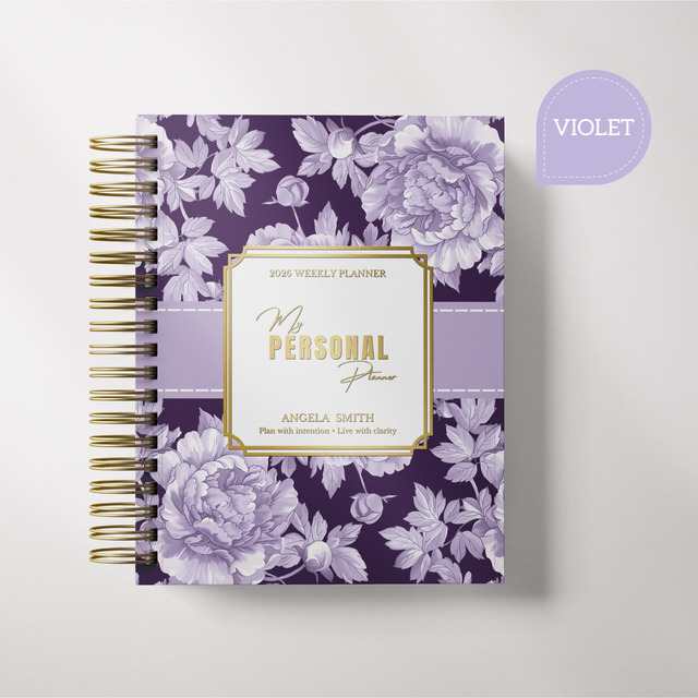 Dark Marigolds | Weekly Spiral Planner | Custom Start Month |Violet