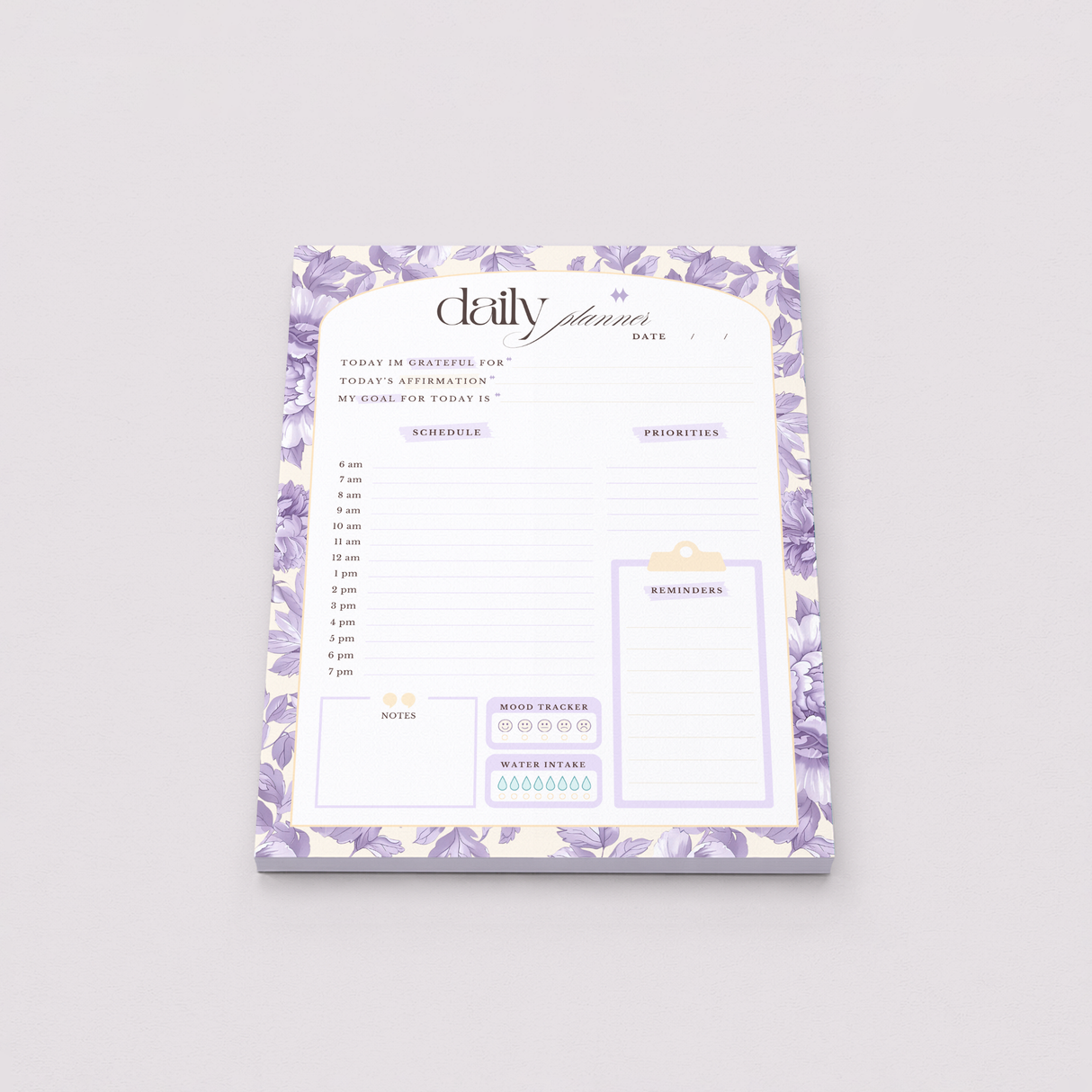 Daily Planner Notepad - Light Marigolds - Lilac - view 2