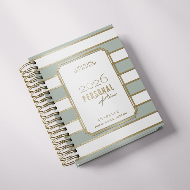 DAILY | City Stripes | Spiral Planner | Custom Start Month |Green