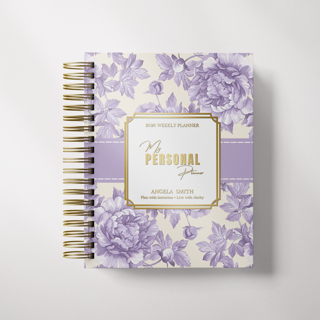 Light Marigolds | Weekly Spiral Planner | Custom Start Month |Violet