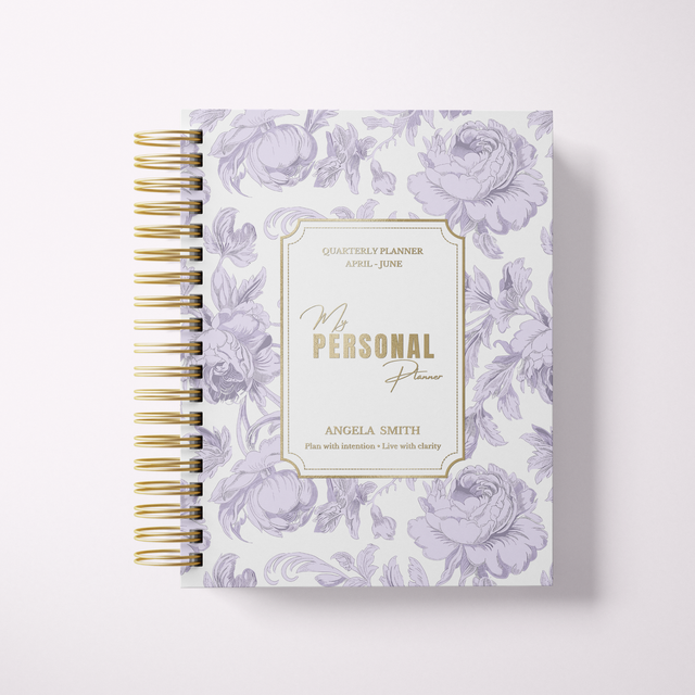 Quarterly | Dreamy Peonies | Daily Spiral Planner | Lilac