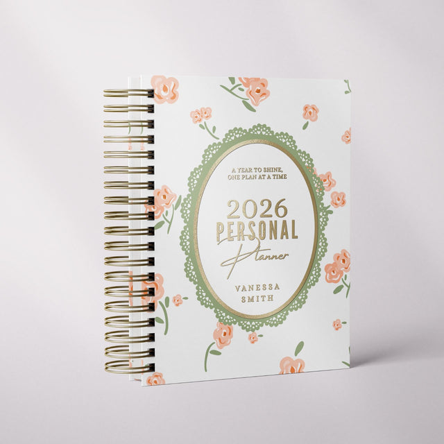 Flowing Flowers | Weekly Spiral Planner | Green