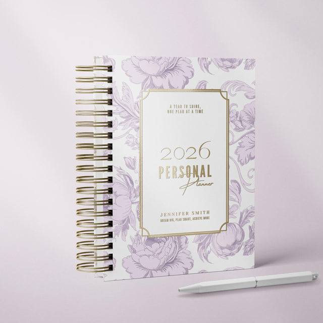 Dreamy Peonies | Daily Spiral Planner | Custom Start Month |Pink