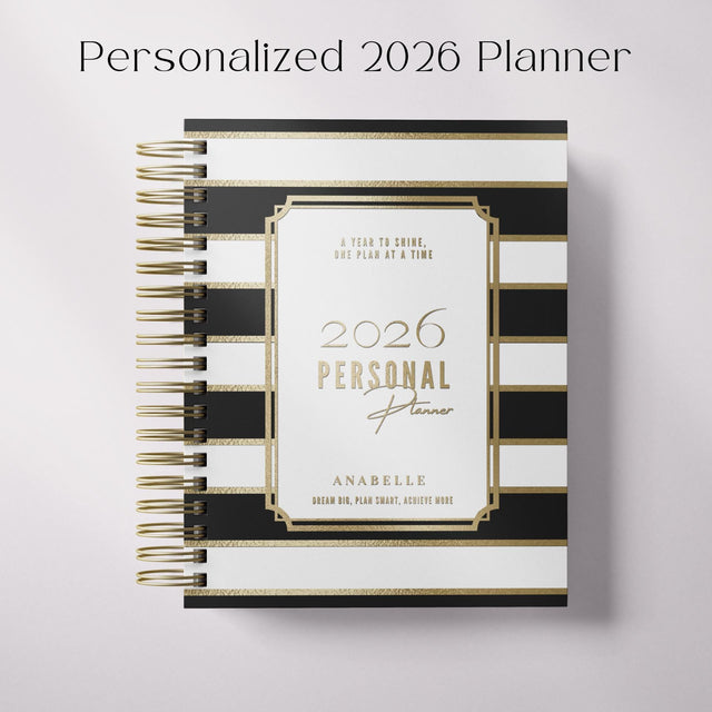 City Stripes | Weekly Spiral Planner | Custom Start Month |Black