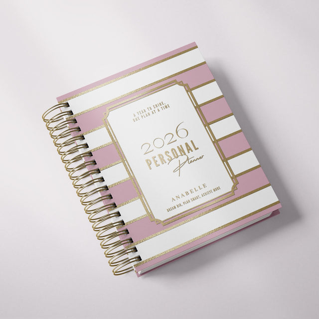 City Stripes | Weekly Spiral Planner | Custom Start Month |Pink