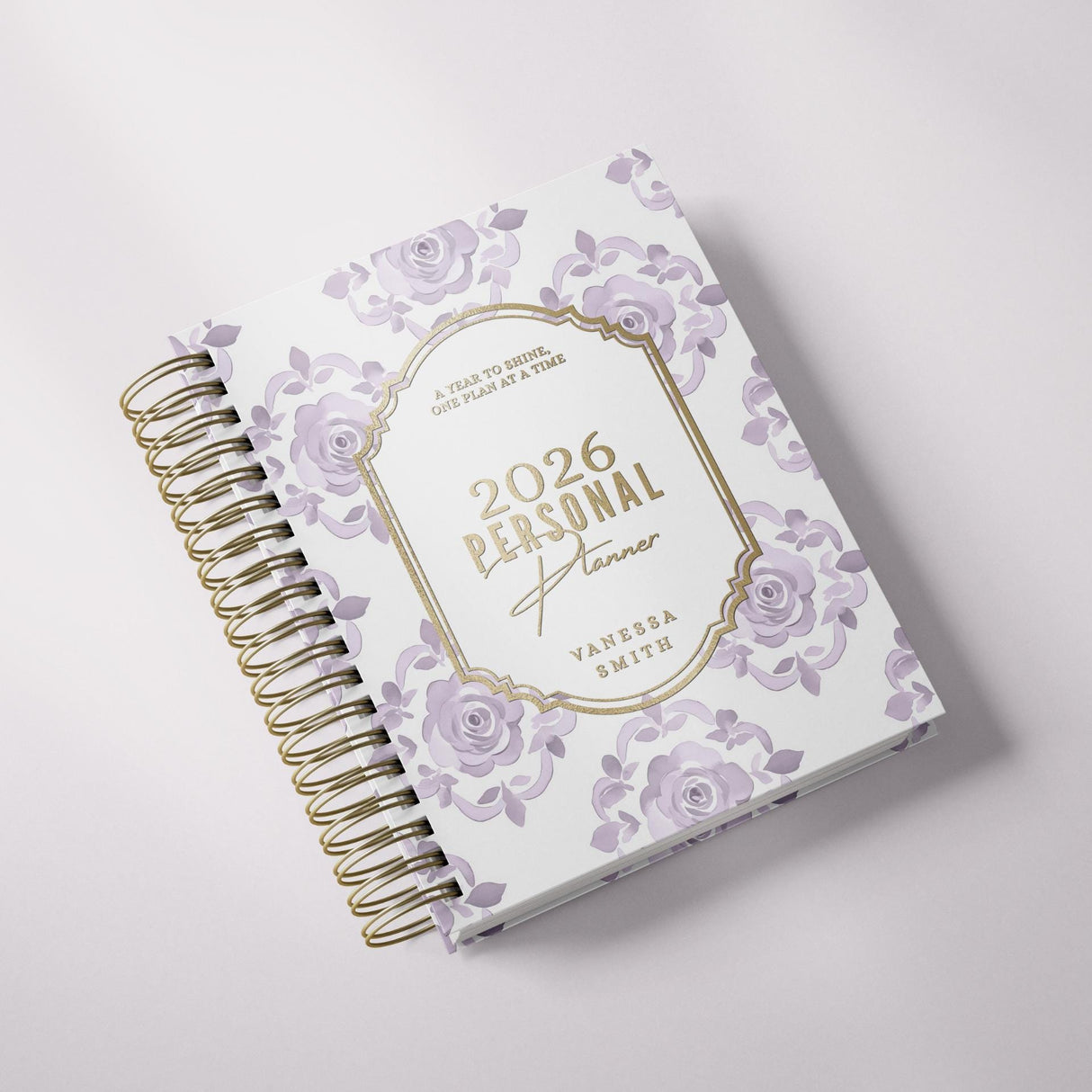 Floral Damask - Weekly Spiral Planner - Custom Start Month - Violet - view 3