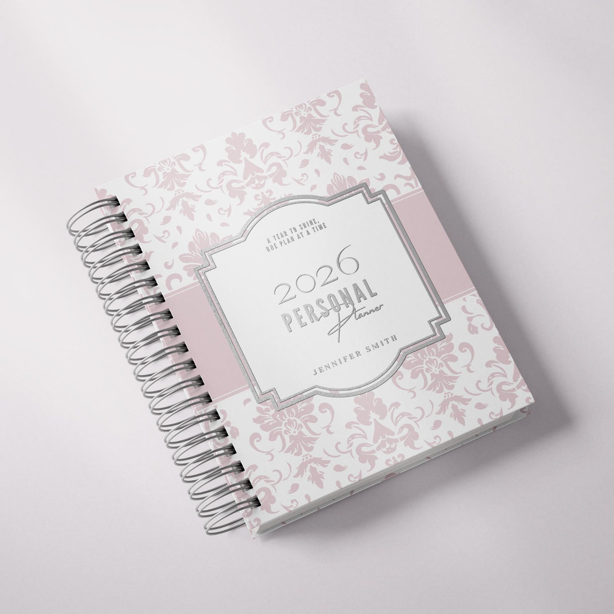 Classic Damask - Weekly Spiral Planner - Custom Start Month - Pink - view 3