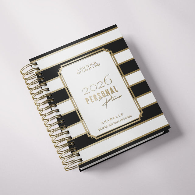 City Stripes | Weekly Spiral Planner | Custom Start Month |Black