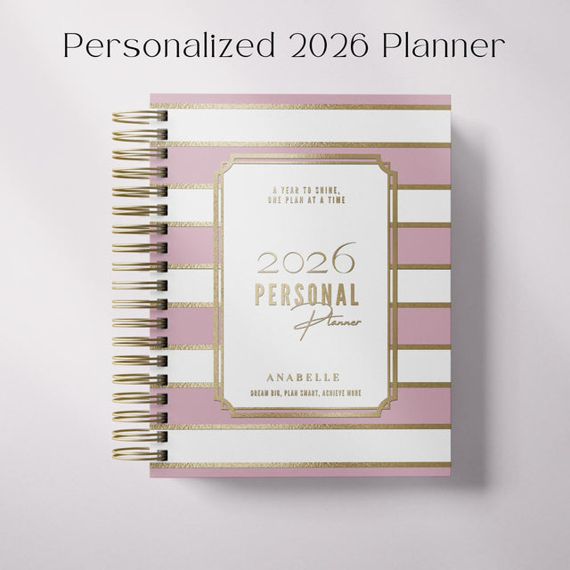 City Stripes | Weekly Spiral Planner | Custom Start Month |Pink