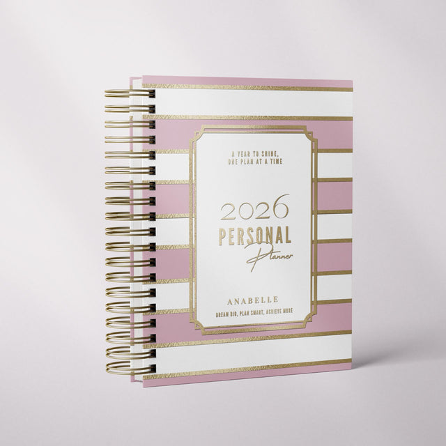 City Stripes | Weekly Spiral Planner | Custom Start Month |Pink