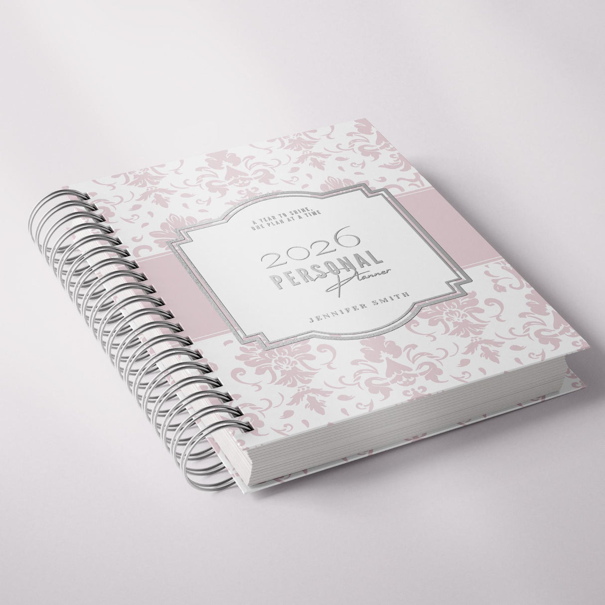 Classic Damask - Weekly Spiral Planner - Custom Start Month - Pink - view 4