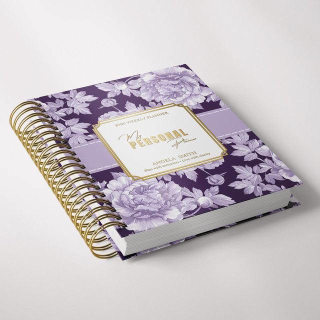 Dark Marigolds | Weekly Spiral Planner | Custom Start Month |Violet
