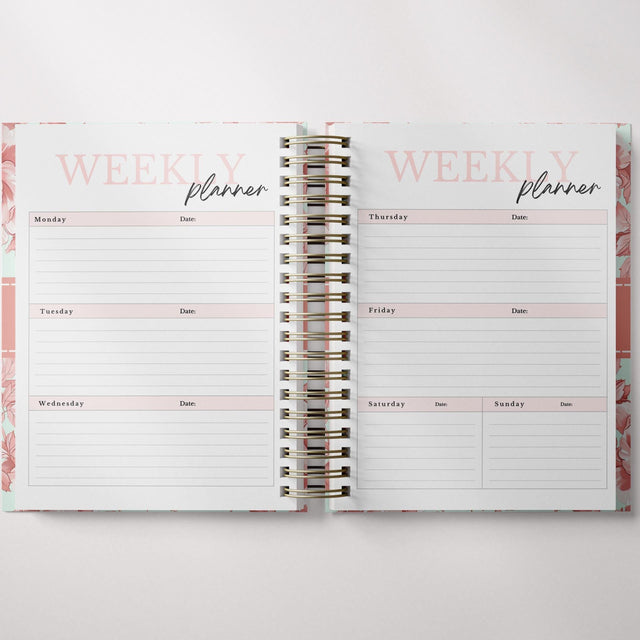 Light Marigolds | Weekly Spiral Planner | Custom Start Month |Peach