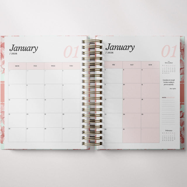 Light Marigolds | Weekly Spiral Planner | Custom Start Month |Peach