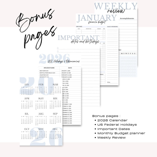 Light Marigolds | Weekly Spiral Planner | Custom Start Month |Blue