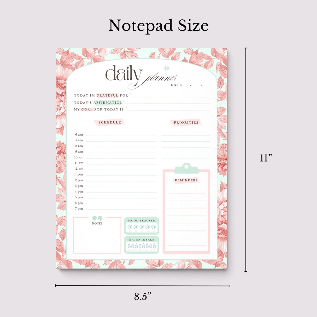 Daily Planner Notepad - Light Marigolds - Peach - view 6