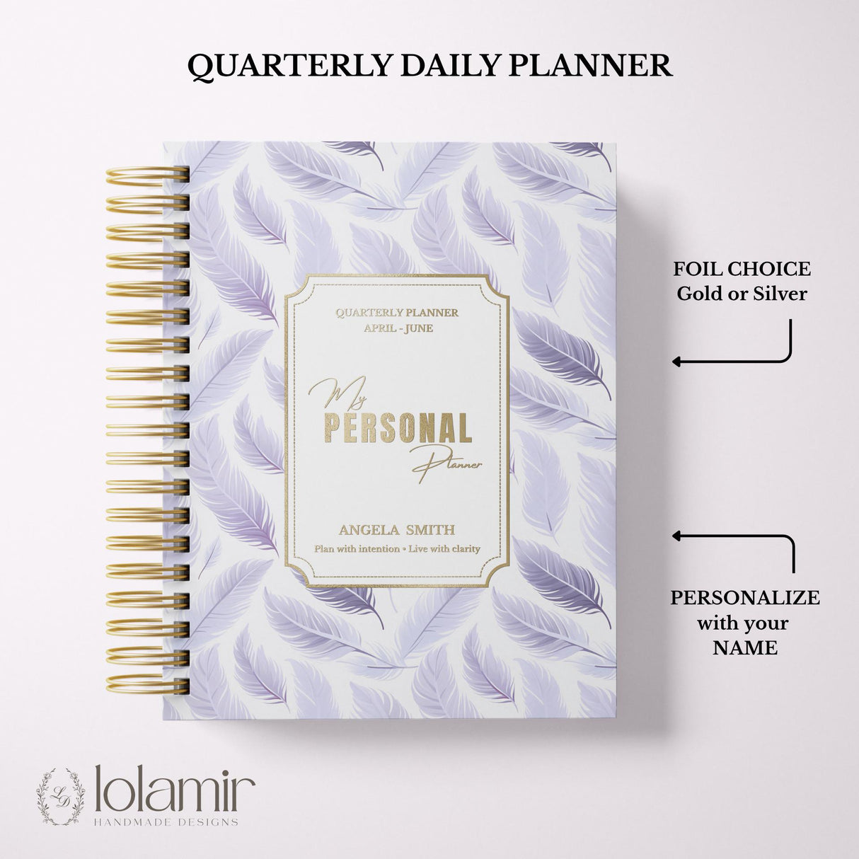 Quarterly - Wispy Feathers - Daily Spiral Planner - Lilac - view 11