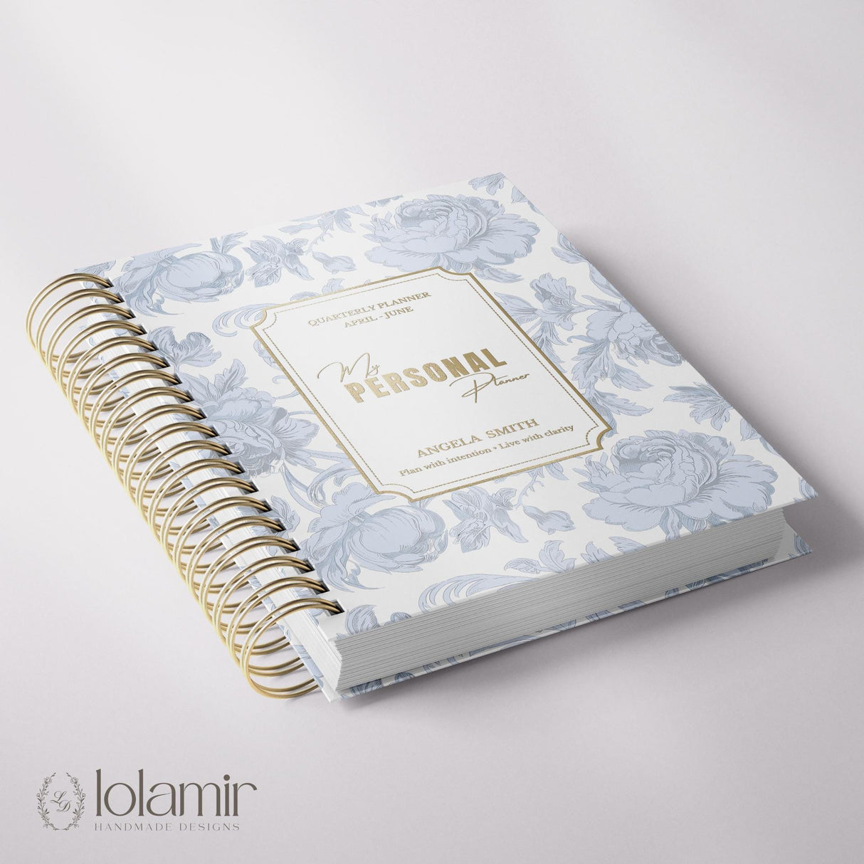 Quarterly - Dreamy Peonies - Daily Spiral Planner - Blue - view 3