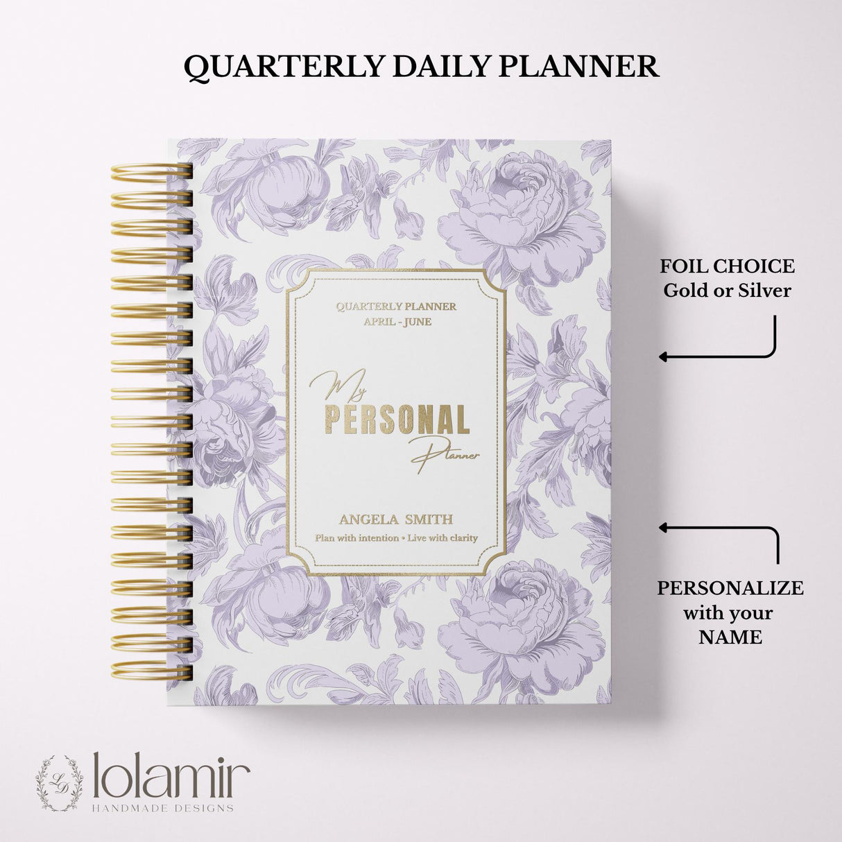 Quarterly - Dreamy Peonies - Daily Spiral Planner - Lilac - view 9