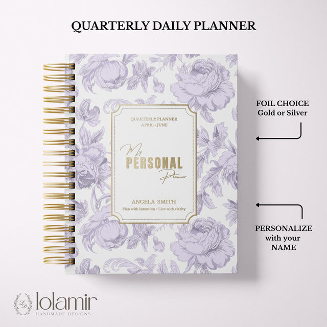 Dreamy Peonies | Daily Spiral Planner | Custom Start Month |Lilac