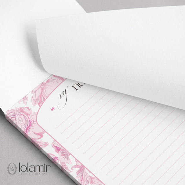 5x7 “My Notes” Notepad | 4 Color Choices | Luxury Desk Stationery Pad | Gift for Her