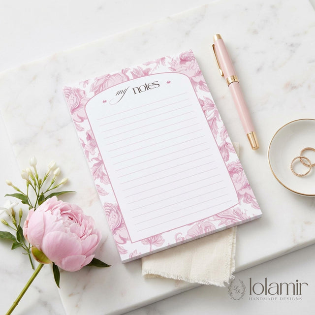 5x7 “My Notes” Notepad | 4 Color Choices | Luxury Desk Stationery Pad | Gift for Her