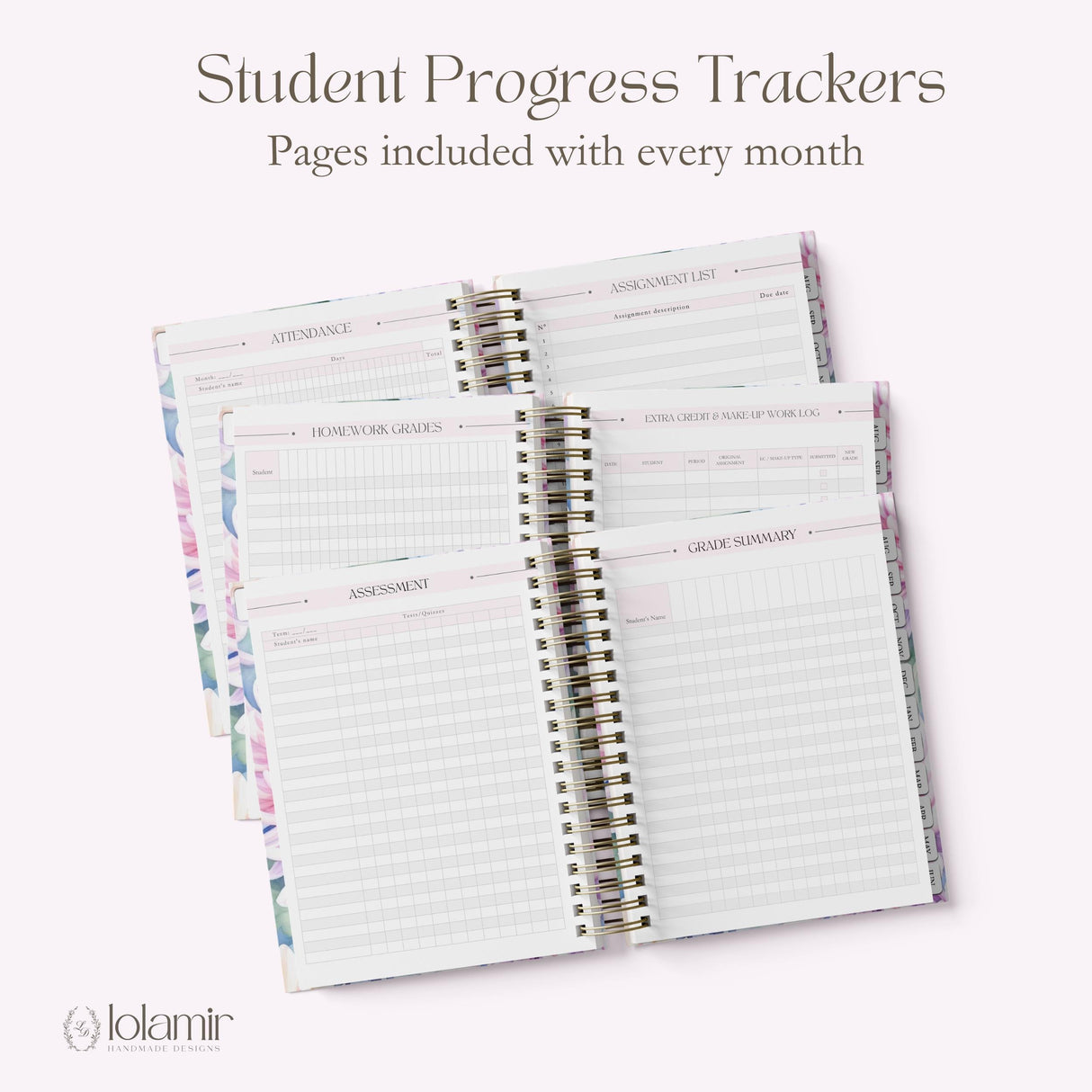 Teacher Planner 2026-2027, Monthly & Weekly Academic Year Lesson Plan Book - Serene Blooms Floral Hardcover, Back to School Teacher Gift