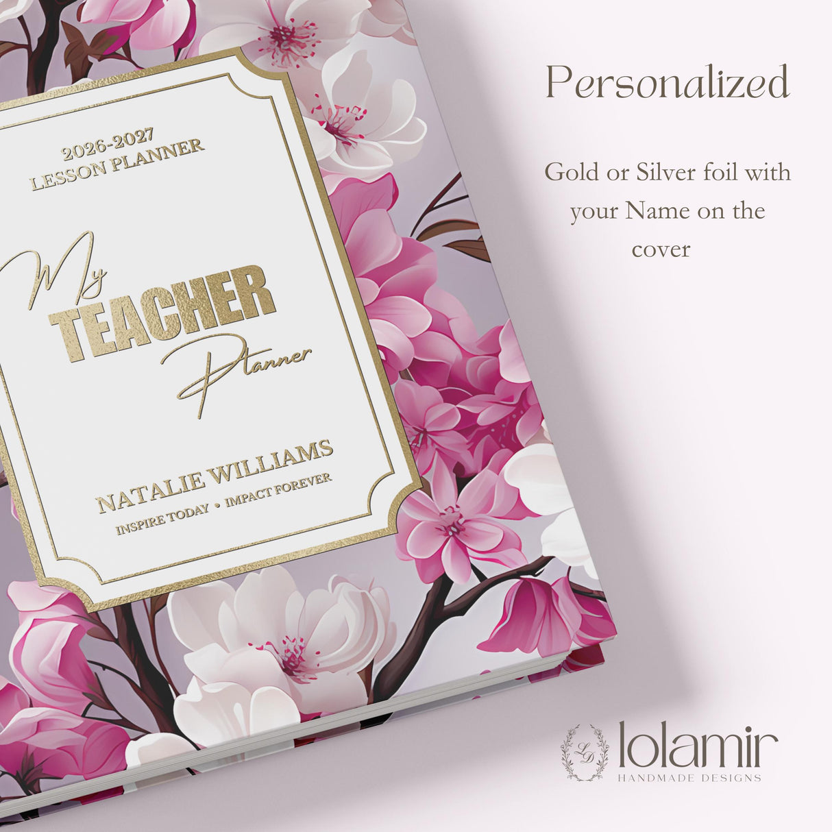 Teacher Planner 2026-2027, Custom Monthly & Weekly High School Lesson Plan, Spiral Hardcover, Academic Year, Teacher Gift Back to School - view 2