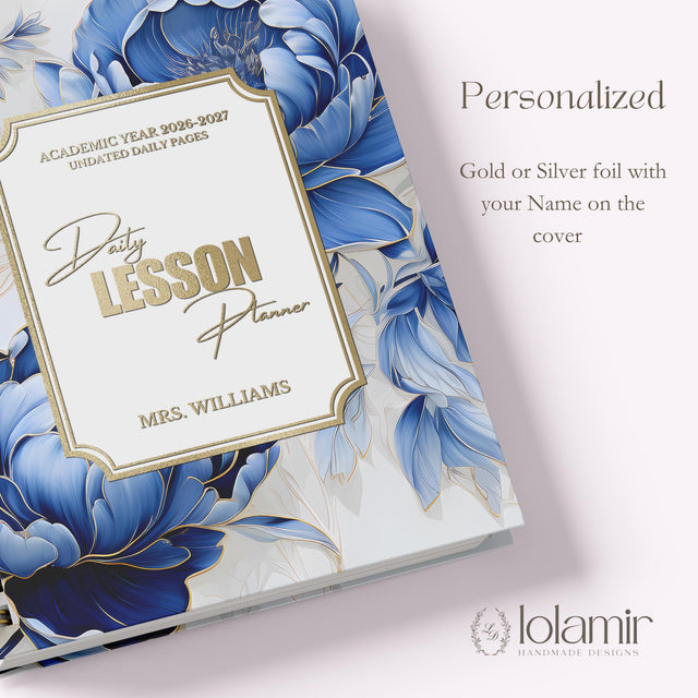 Teacher Daily Lesson Planner 2026-2027, High School Lesson Plan Companion Custom Spiral Hardcover Academin Year Back to School Teacher Gift