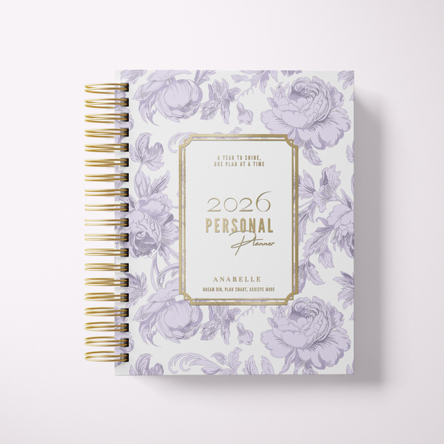 DAILY | Dreamy Peonies | Spiral Planner | Custom Start Month | Lilac