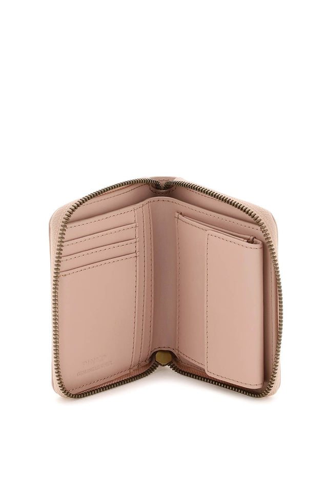Leather Zip-Around Wallet in Pink