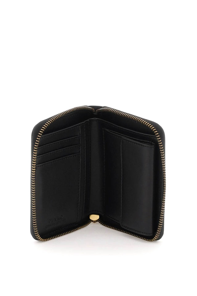 Leather Zip-Around Wallet Black