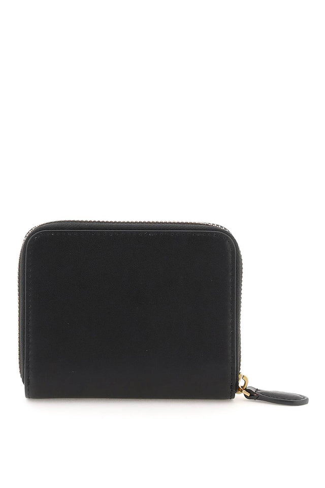 Leather Zip-Around Wallet Black