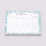 Weekly Planner Notepad | Light Marigolds | Teal