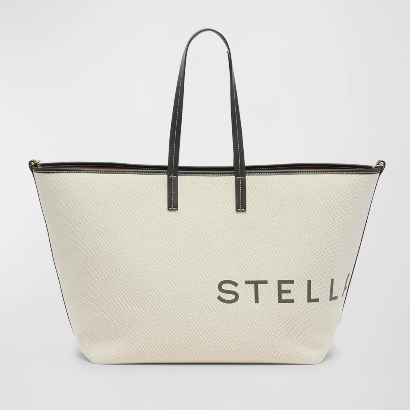 XL Logo Cotton Canvas Tote Bag in Oat Handbags STELLA MCCARTNEY - LOLAMIR