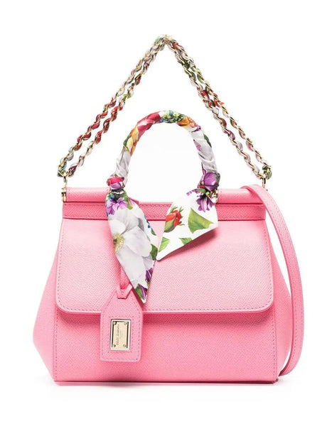 Sicily Dauphine Scarf Medium Bag in Pink Handbags DOLCE & GABBANA - LOLAMIR