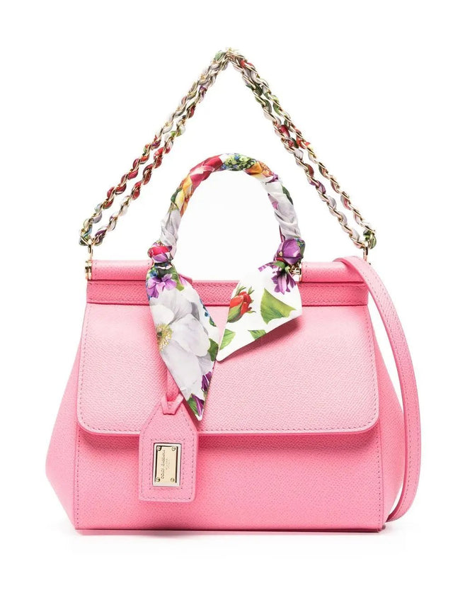 Sicily Dauphine Scarf Medium Bag in Pink Handbags DOLCE & GABBANA - LOLAMIR