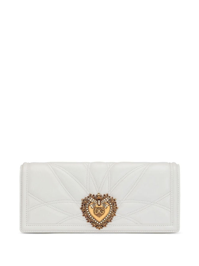 Devotion Quilted Leather Baguette Bag in White