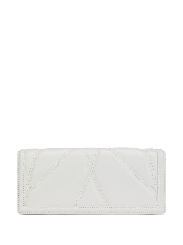 Devotion Quilted Leather Baguette Bag in White