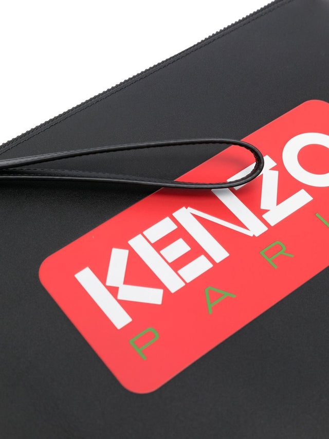 Kenzo Logo Large Pouch in Black