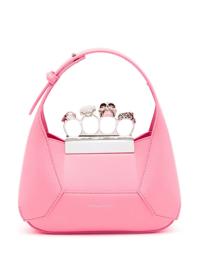 The Jewelled Hobo Mini Bag in Bright Pink