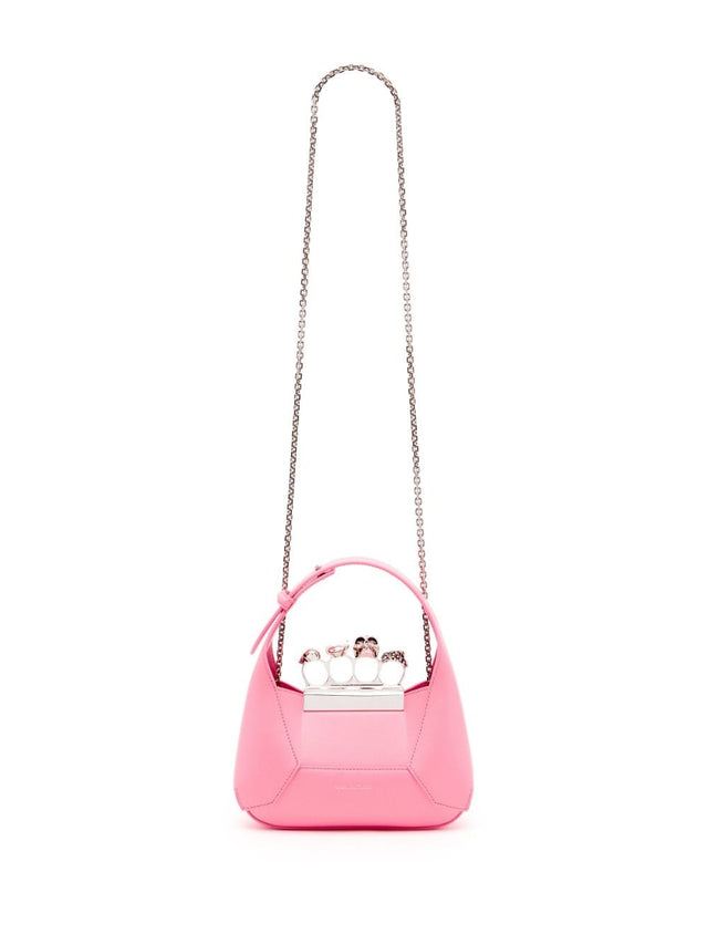 The Jewelled Hobo Mini Bag in Bright Pink