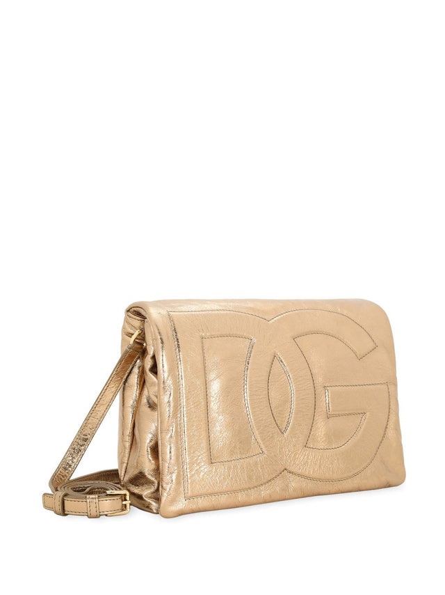 DG Logo Soft Bag crossbody bag in Gold