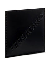 Ferragamo Logo Embossed Wallet in Black