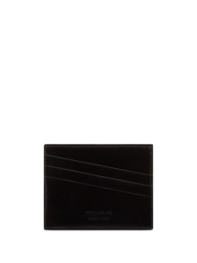 Ferragamo Logo Embossed Wallet in Black