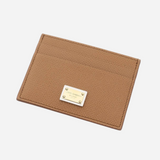 Logo Plaque Card Holder in Beige