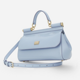 Sicily Elongated Small Handbag in Glossy Light Blue